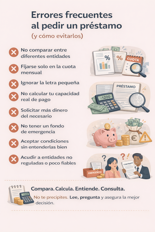 Errores frecuentes al pedir un préstamo