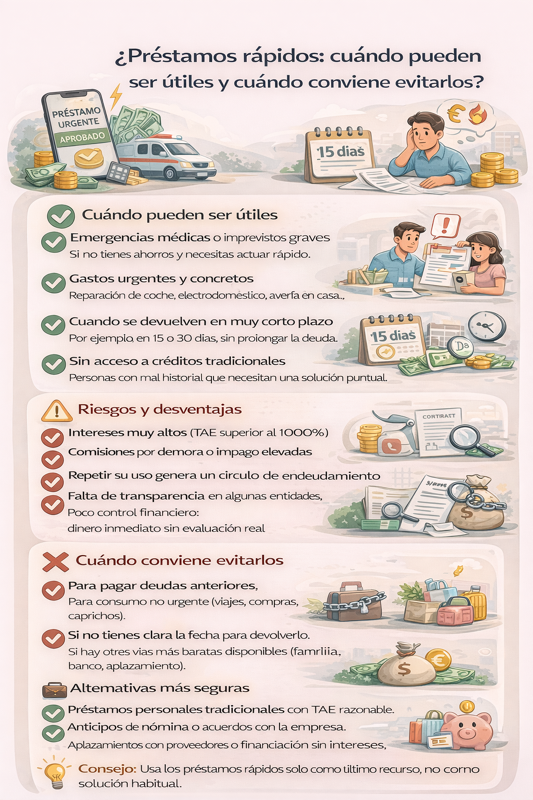 ¿Son los préstamos rápidos una solución viable? Descubre en qué situaciones pueden ser útiles, sus riesgos y cuándo es mejor evitarlos.